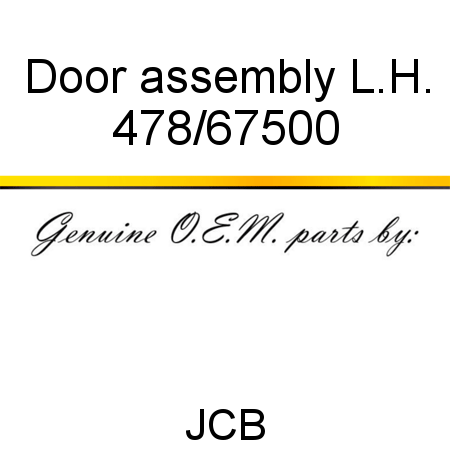 Door, assembly, L.H. 478/67500