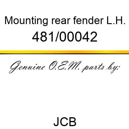 Mounting, rear fender, L.H. 481/00042