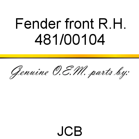 Fender, front, R.H. 481/00104