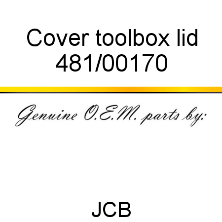 Cover, toolbox lid 481/00170
