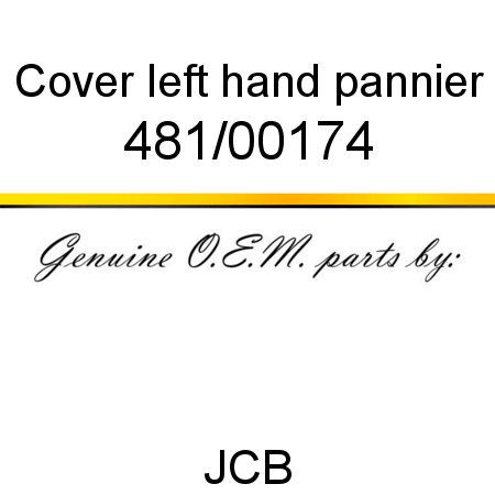 Cover, left hand pannier 481/00174