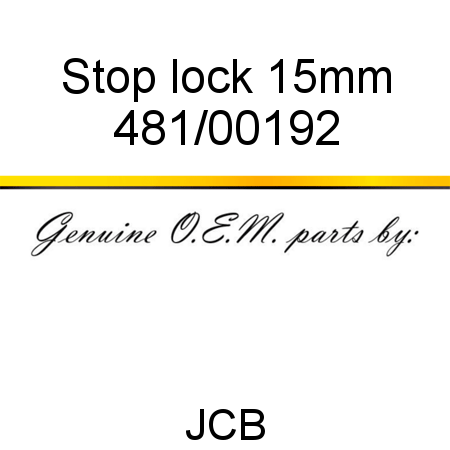 Stop, lock, 15mm 481/00192