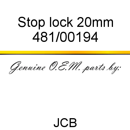 Stop, lock, 20mm 481/00194