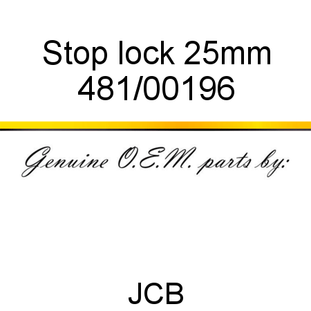 Stop, lock, 25mm 481/00196