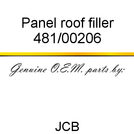 Panel, roof filler 481/00206