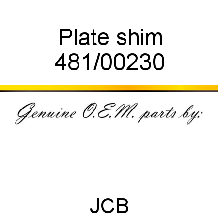 Plate, shim 481/00230