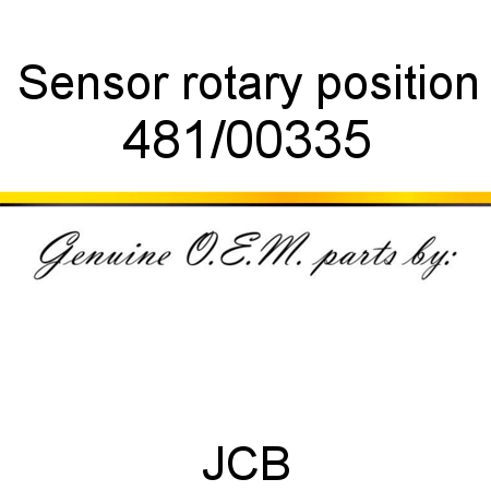 Sensor, rotary position 481/00335