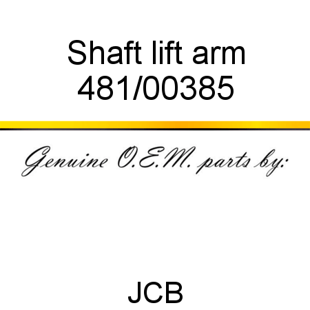 Shaft, lift arm 481/00385