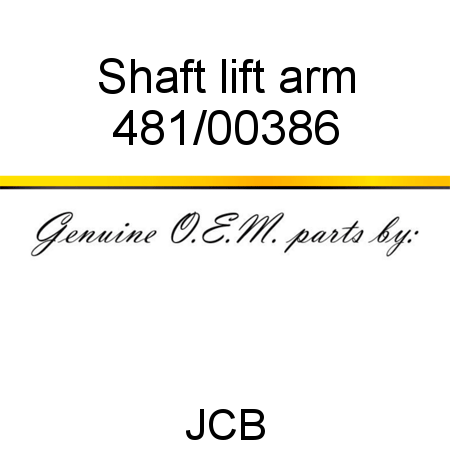 Shaft, lift arm 481/00386