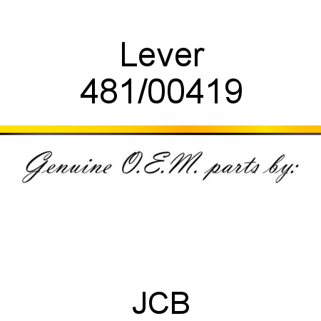 Lever 481/00419