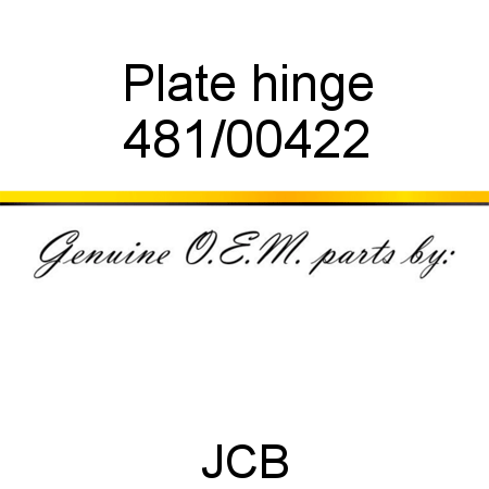Plate, hinge 481/00422