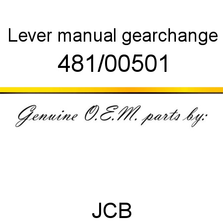 Lever, manual gearchange 481/00501
