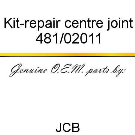 Kit-repair, centre joint 481/02011