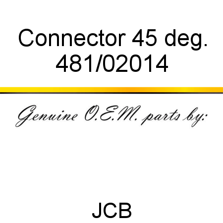 Connector, 45 deg. 481/02014