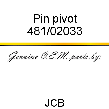 Pin, pivot 481/02033