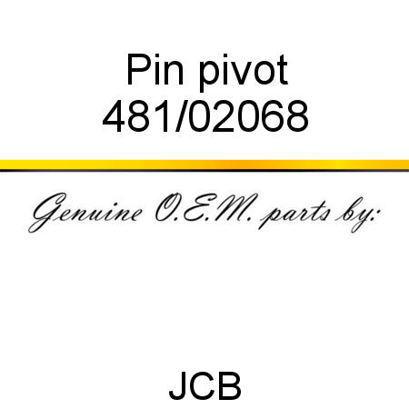 Pin, pivot 481/02068