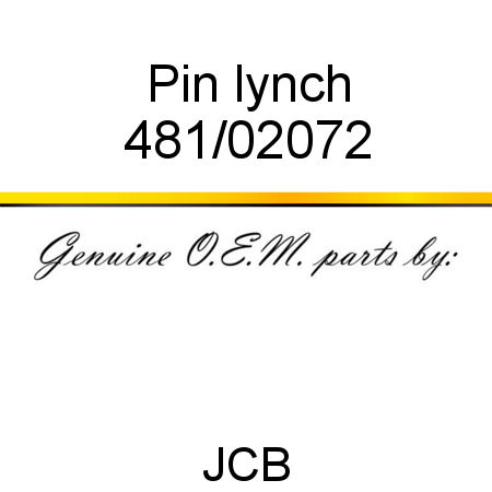 Pin, lynch 481/02072