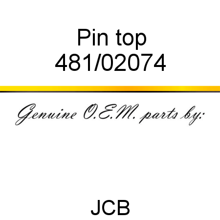 Pin, top 481/02074