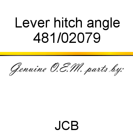 Lever, hitch angle 481/02079