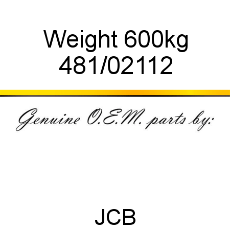 Weight, 600kg 481/02112