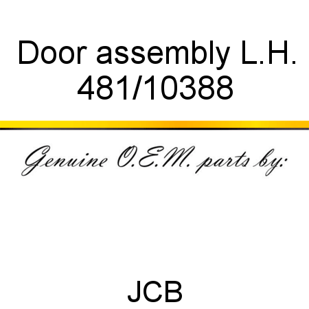 Door, assembly, L.H. 481/10388