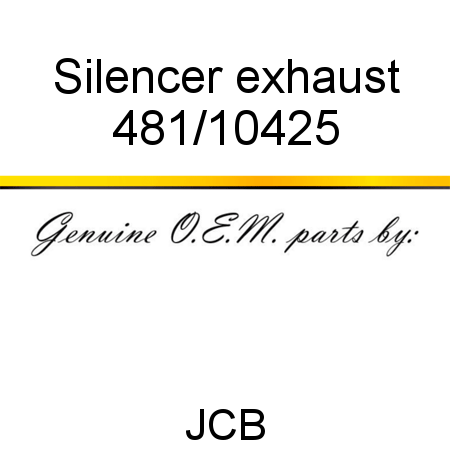 Silencer, exhaust 481/10425