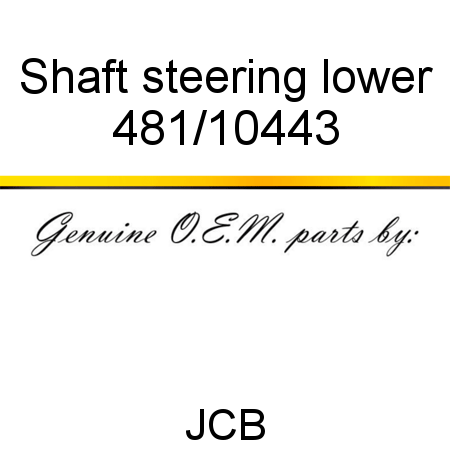 Shaft, steering, lower 481/10443