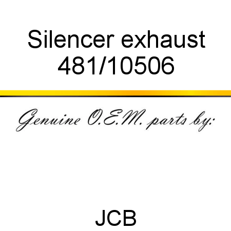 Silencer, exhaust 481/10506