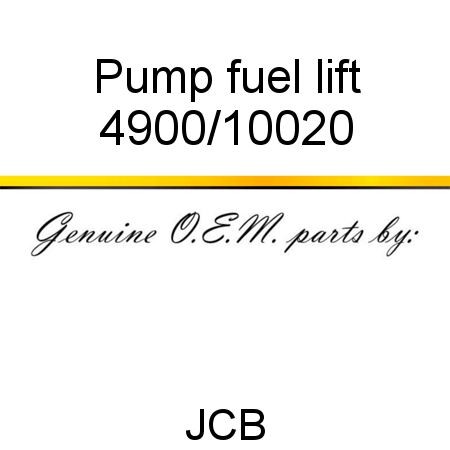 Pump, fuel lift 4900/10020