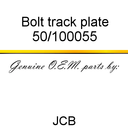 Bolt, track plate 50/100055