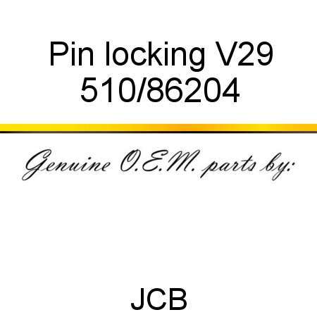 Pin, locking, V29 510/86204