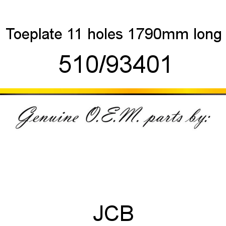 Toeplate, 11 holes, 1790mm long 510/93401