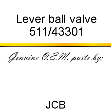 Lever, ball valve 511/43301