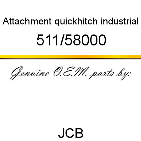 Attachment, quickhitch, industrial 511/58000