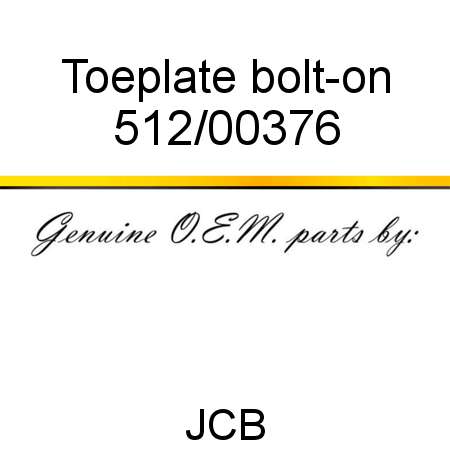 Toeplate, bolt-on 512/00376