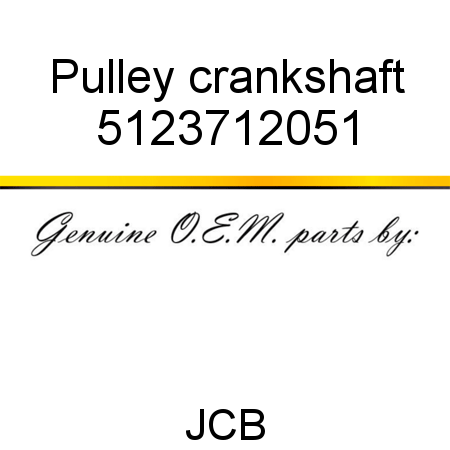 Pulley, crankshaft 5123712051
