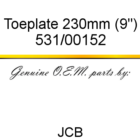 Toeplate, 230mm (9