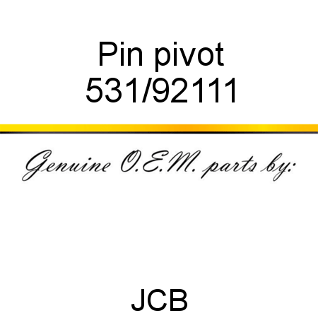 Pin, pivot 531/92111