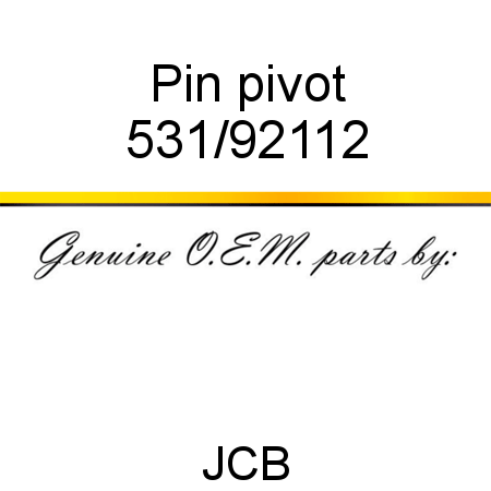 Pin, pivot 531/92112