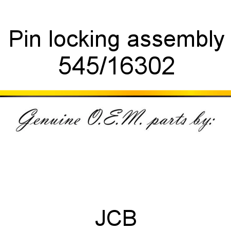 Pin, locking, assembly 545/16302