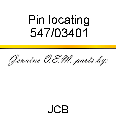 Pin, locating 547/03401