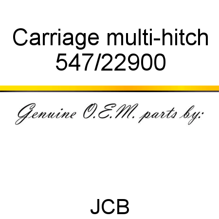 Carriage, multi-hitch 547/22900