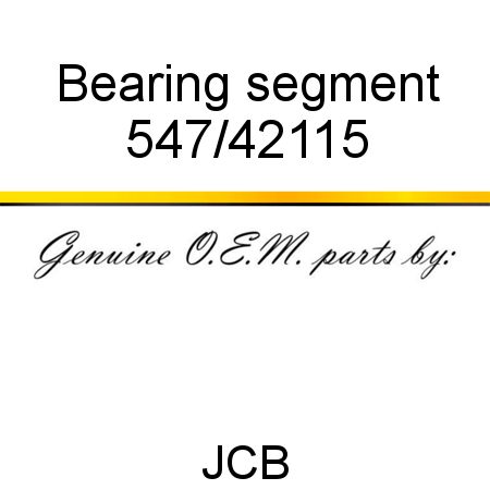 Bearing, segment 547/42115