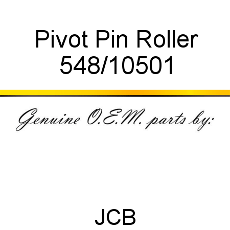 Pivot, Pin, Roller 548/10501