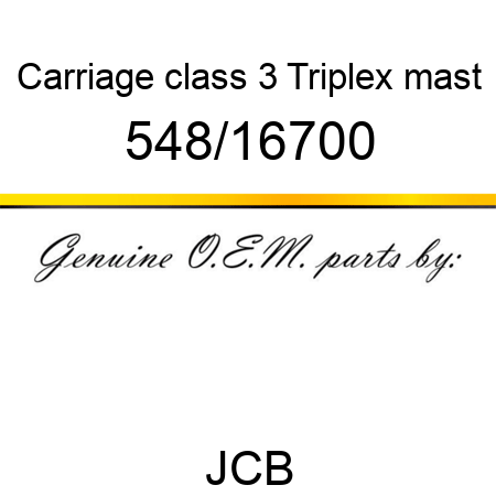 Carriage, class 3, Triplex mast 548/16700