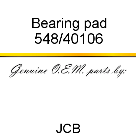 Bearing, pad 548/40106
