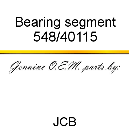 Bearing, segment 548/40115