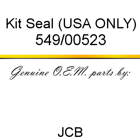 Kit, Seal, (USA ONLY) 549/00523