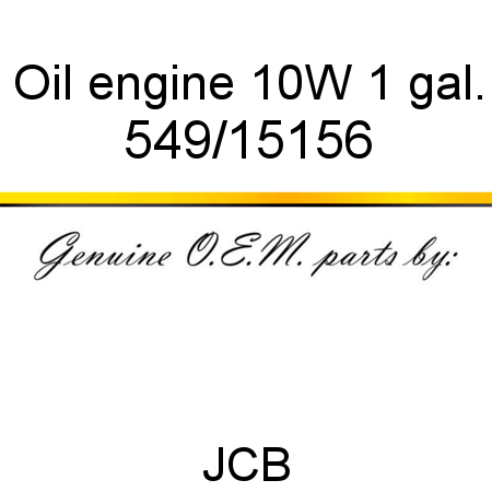 Oil, engine, 10W 1 gal. 549/15156