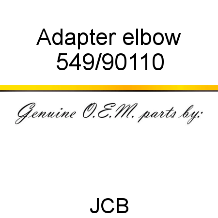 Adapter, elbow 549/90110